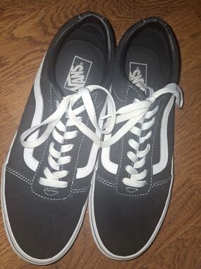 Vans Black and White Old Skool Low-Top Sneakers